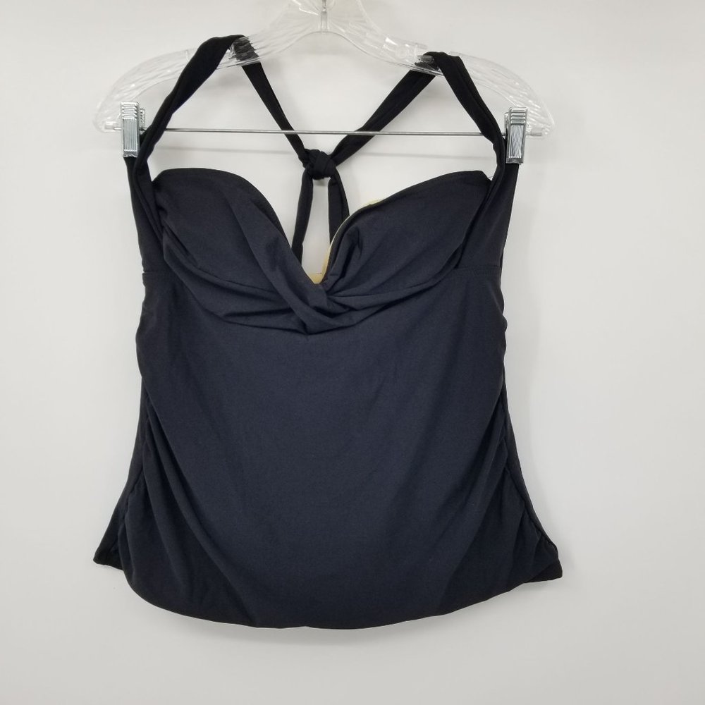 NWT Swimsuits For All Black Women's Tankini Bathing Suit Top Size 14